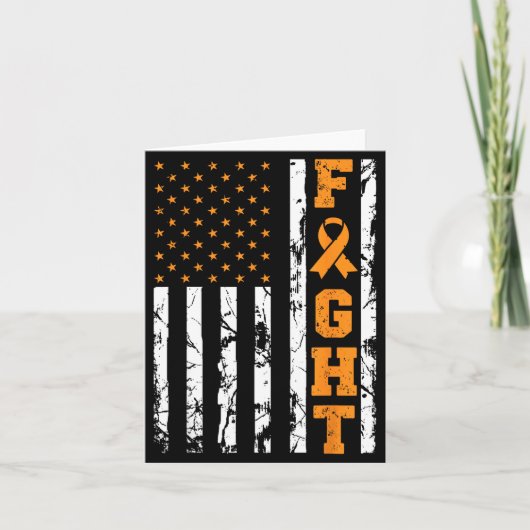 Amerikaanse vlag strijd leukemie strijder bewustzi kaart (Voorkant)