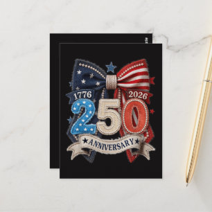 Amerikaanse Vlag Strik 250e Verjaardag Patriottisc Briefkaart