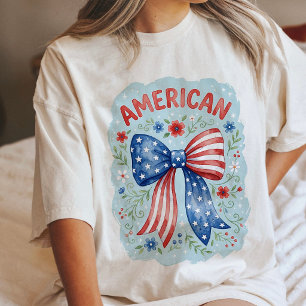 Amerikaanse Vlag Strik Waterverf Patriottische Blo Tri-Blend Shirt