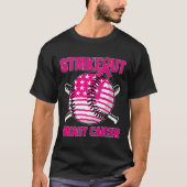 Amerikaanse vlag Strikeout Borstkanker Baseball T- T-shirt (Voorkant)