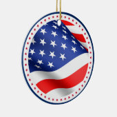 Amerikaanse vlag Stripes America Patriotic Kerstmi Keramisch Ornament (Rechts)