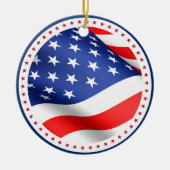 Amerikaanse vlag Stripes America Patriotic Kerstmi Keramisch Ornament (Voorkant)