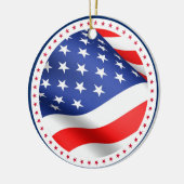 Amerikaanse vlag Stripes America Patriotic Kerstmi Keramisch Ornament (Links)