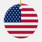 Amerikaanse vlag Stripes America Patriotic Kerstmi Keramisch Ornament (Achterkant)