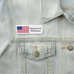 Amerikaanse vlag: strips patriottisch generiek naamplaatje