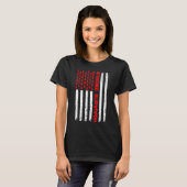 Amerikaanse vlag Stroke Survivor Awareness Red Rib T-shirt (Voorkant volledig)