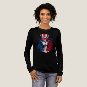 Amerikaanse vlag Sugar Skull Skeleton Tri-Blend Shirt (Voorkant)