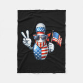 Amerikaanse Vlag Sungles 4th van juli Bowler Fleece Deken (Voorkant)
