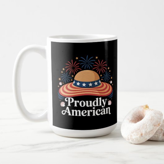 Amerikaanse vlag Sunhat - Trots Amerikaans Koffiemok (Met donut)