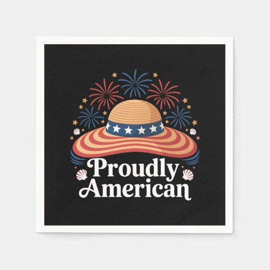 Amerikaanse vlag Sunhat - Trots Amerikaans Servet (Voorkant)