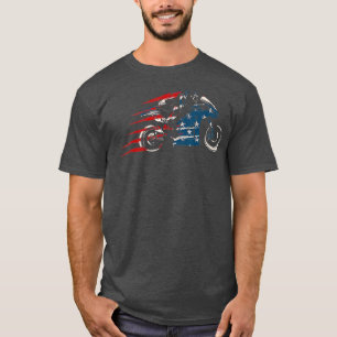 Amerikaanse vlag Super Bike Moto GP 4 juli Dirt T-shirt