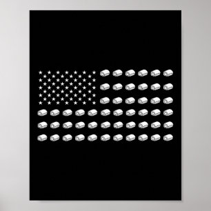 Amerikaanse Vlag Sushi Eten Usa Patriottisme Patri Poster