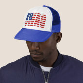 Amerikaanse vlag SWAG Blue Snapback Trucker Hat Pet (In situ)