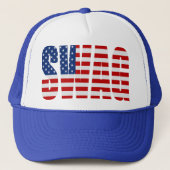 Amerikaanse vlag SWAG Blue Snapback Trucker Hat Trucker Pet (Voorkant)