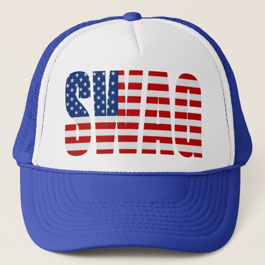 Amerikaanse vlag SWAG Blue Snapback Trucker Hat Trucker Pet (Voorkant)