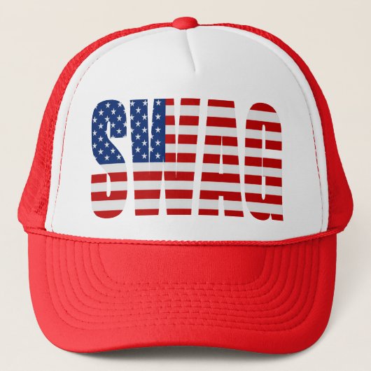 Amerikaanse vlag SWAG Red Mesh Snapback Trucker Ha Trucker Pet (Voorkant)