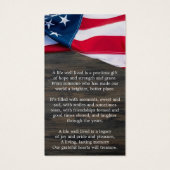 Amerikaanse vlag Sympathie Memorial Funeral Prayer Visitekaartje (Achterkant)