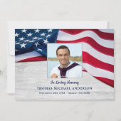 Amerikaanse vlag Sympathie Veteran Memorial Funera Bedankkaart (Voorkant)