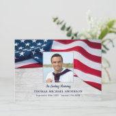 Amerikaanse vlag Sympathie Veteran Memorial Funera Bedankkaart (Staand voorkant)