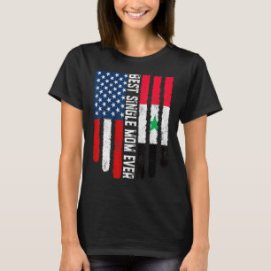 Amerikaanse vlag Syrië vlag Beste alleenstaande ma T-shirt