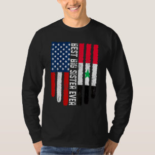 Amerikaanse vlag Syrië vlag Beste grote zuster ooi T-shirt