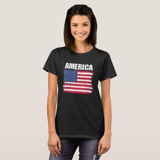 Amerikaanse vlag t-shirt (Voorkant volledig)