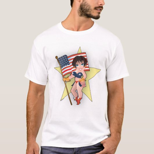 Amerikaanse vlag t-shirt (Voorkant)