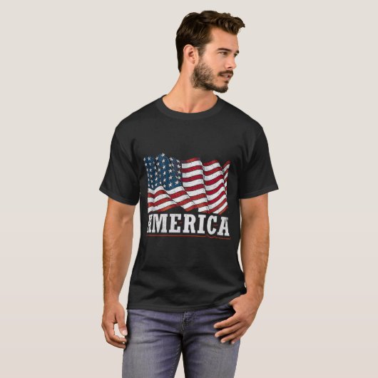 Amerikaanse vlag t-shirt (Voorkant volledig)