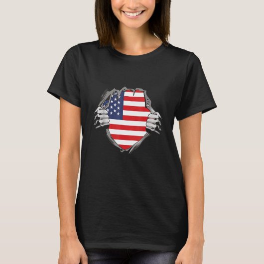 Amerikaanse vlag t-shirt (Voorkant)