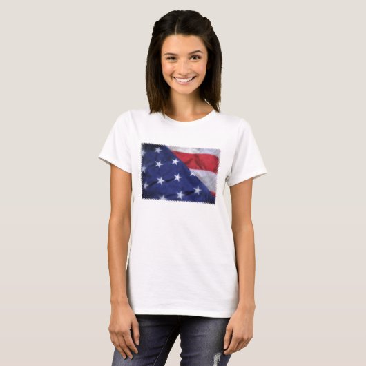 Amerikaanse vlag T-Shirt (Voorkant volledig)