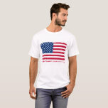 Amerikaanse vlag T-Shirt<br><div class="desc">Rustieke T-shirt met verontruste Amerikaanse vlag illustratie. Ideaal voor vieringen op 4 juli.</div>