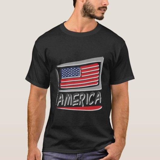 Amerikaanse vlag t-shirt (Voorkant)