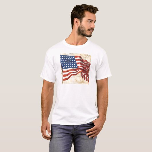  Amerikaanse vlag T-shirt (Voorkant volledig)