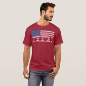 Amerikaanse vlag T Shirt Chicken USA, 4 juli (Voorkant volledig)