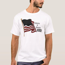 Amerikaanse vlag T-shirt Liberty and Justice for A