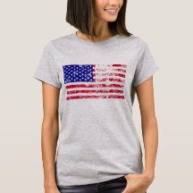 Amerikaanse Vlag T-shirt met Afgeleid Effect - Ret