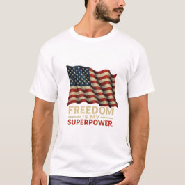 Amerikaanse vlag T-shirt - Vetgedrukte stijl met p
