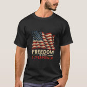 Amerikaanse vlag T-shirt - Vetgedrukte stijl met p (Voorkant)