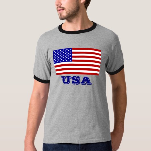 Amerikaanse vlag T-Shirten voor mannen T-shirt (Voorkant)
