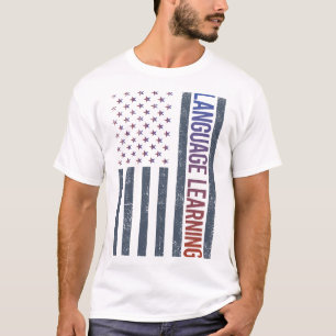 Amerikaanse vlag Taal leren T-shirt