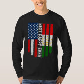 Amerikaanse vlag & Tadzjikistan vlag Beste Pappie  T-shirt (Voorkant)