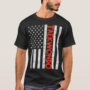 Amerikaanse vlag Taekwondo  patriottische vechtkun T-shirt
