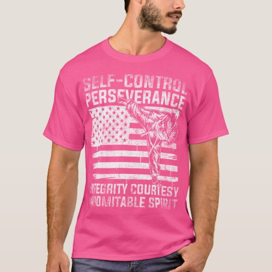 Amerikaanse vlag Taekwondo T-shirt (Voorkant)