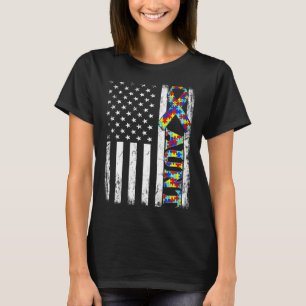Amerikaanse vlag Tante Autism Awareness Familie T-shirt