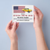 Amerikaanse Vlag Taxi met Prijslijst Flyer (Hand)
