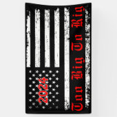 Amerikaanse vlag te groot om Trump 2024 verkiezin Spandoek (Verticaal)