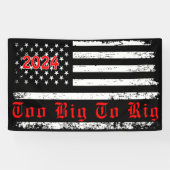 Amerikaanse vlag te groot om Trump 2024 verkiezin Spandoek (Horizontaal)