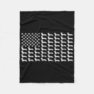Amerikaanse vlag teckel patriottische hond vader m fleece deken