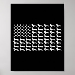 Amerikaanse vlag teckel patriottische hond vader m poster