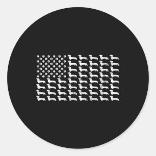 Amerikaanse vlag teckel patriottische hond vader m ronde sticker